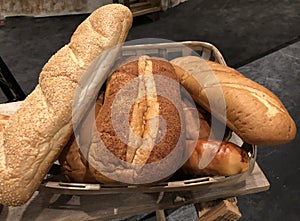 Loaves of freshly baked bread