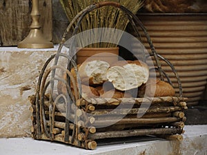 Loaves of freshly baked bread