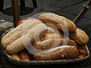 Loaves of freshly baked bread