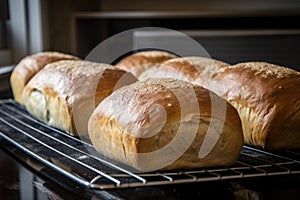 loaves of freshly baked bread, ready to be enjoyed with butter and jam