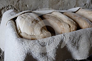 Loaves of homemade bread freshly baked