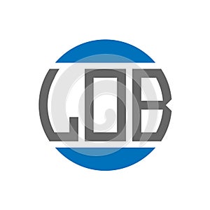 LOB letter logo design on white background. LOB creative initials circle logo concept. LOB letter design photo