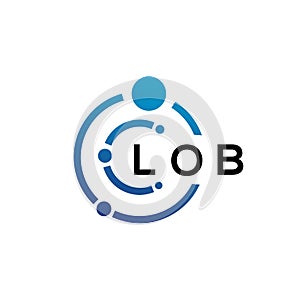 LOB letter technology logo design on white background. LOB creative initials letter IT logo concept. LOB letter design photo
