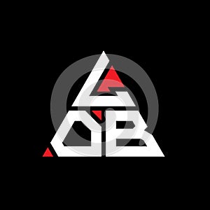 LOB triangle letter logo design with triangle shape. LOB triangle logo design monogram. LOB triangle vector logo template with red photo