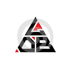 LOB triangle letter logo design with triangle shape. LOB triangle logo design monogram. LOB triangle vector logo template with red photo