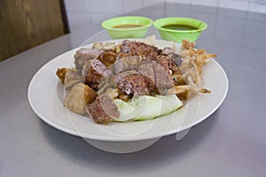 Lobak crispy fried skin tofu with meat in Penang photo