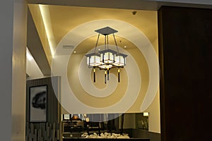 Lobby with droplight on the ceiling