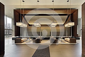 Lobby of high rise photo