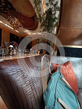 Lobby Hotel Mulia Jakarta Indonesia with classic interior