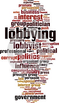 Lobbying word cloud photo