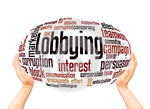 Lobbying word cloud sphere concept