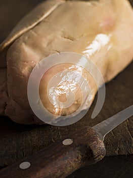 Lobe of Foie Gras on a Chopping Board