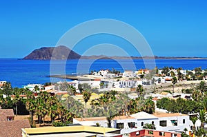 Lobos Island and Corralejo in Fuerteventura, Spain photo