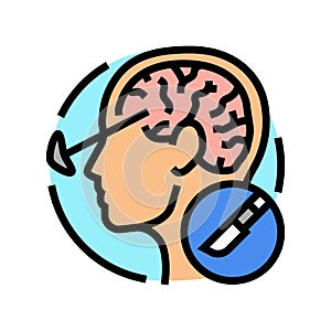 lobotomy surgery hospital color icon vector illustration