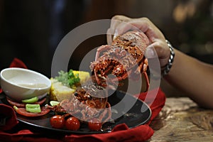 lobster with blackpepper sauce