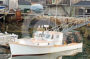 Lobster boat at dock