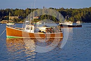 Lobster boats at dawn