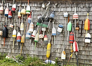 Lobster Buoys and Fishing Shack