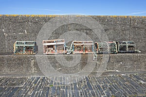 Lobster cages in Port Erin on the Isle of Man