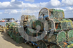 Lobster and Crab creels on the docks