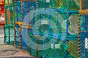 Lobster crates stored on land..