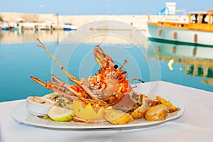 Lobster dish. Greece photo