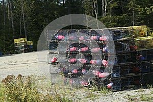 Lobster floats, on side of house