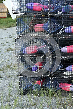 Lobster floats, on side of house