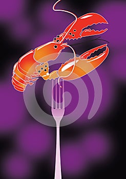 Lobster and fork