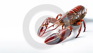 Lobster on isolated white background generative AI