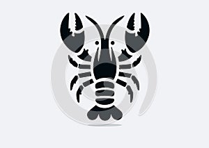 Lobster of order crustaceans within class Malacostraca. Retro logo