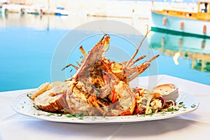 Lobster plate. Crete, Greece