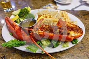 Lobster with potatoe chips