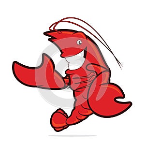 Lobster presenting something