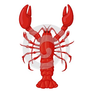 Lobster red icon, fresh seafood for delicacy