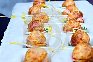 Lobster Roll appetizers with bean sprouts