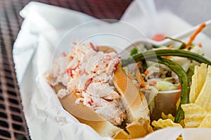 Lobster Roll in Lunch Basket