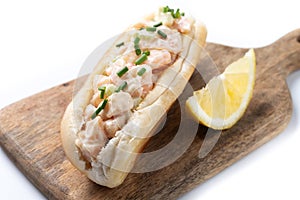 Lobster roll sandwich isolated
