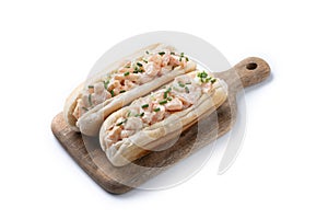 Lobster roll sandwich isolated