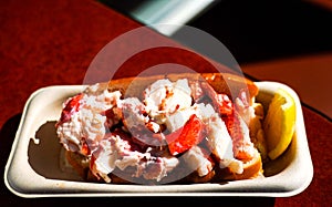 Lobster roll served in Seafood Restaurant