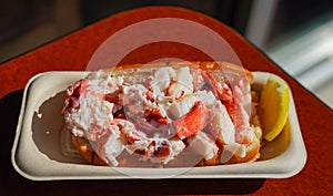 Lobster roll served in Seafood Restaurant