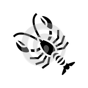 lobster seafood glyph icon vector illustration