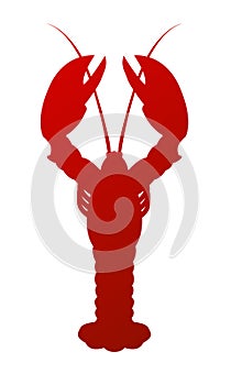 Lobster silhouette vector