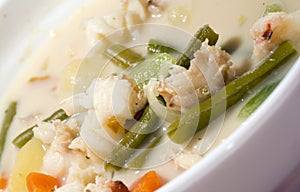 Lobster soup Nicaraguan style vegetables photo