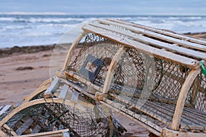 Lobster Traps on Beach