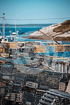 Lobster traps at harbor of Peggy's Cove, Canada