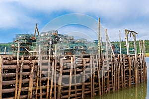 Lobster Traps On An Old Wharf