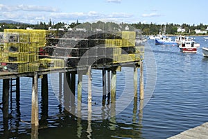 Lobster traps on wharfs, Mount Desert Island