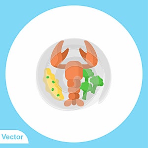 Lobster vector icon sign symbol