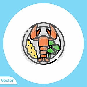 Lobster vector icon sign symbol